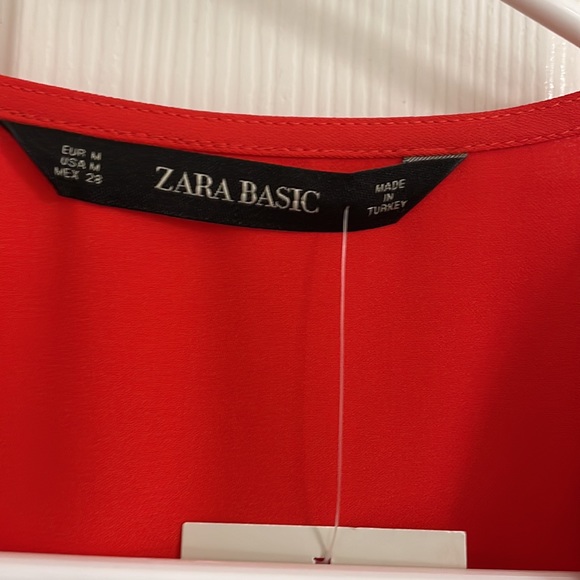 Zara Red Poppy wrap midi dress . NEW with tags . - Picture 2 of 7